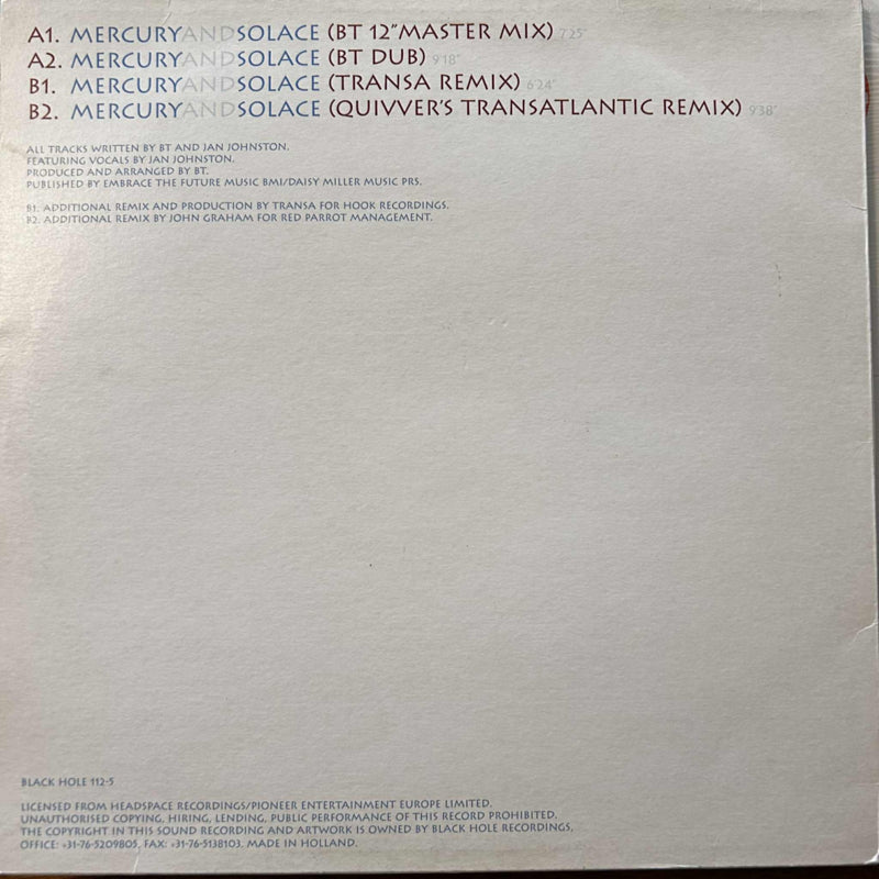 BT – Mercury And Solace