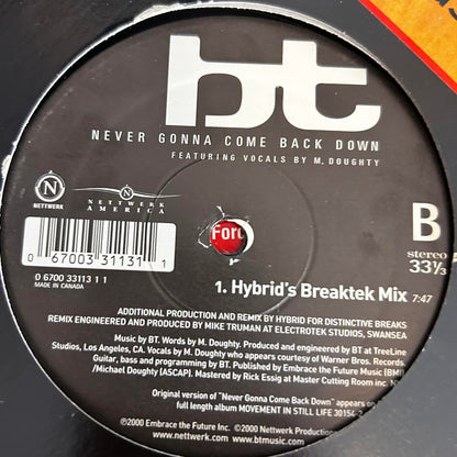 BT Featuring M. Doughty – Never Gonna Come Back Down
