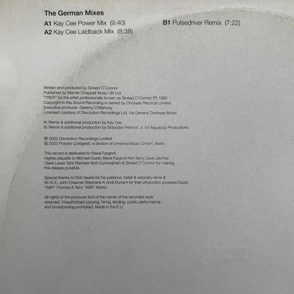 Sinéad O'Connor ‎– Troy (The Phoenix From The Flame) (The German Mixes)