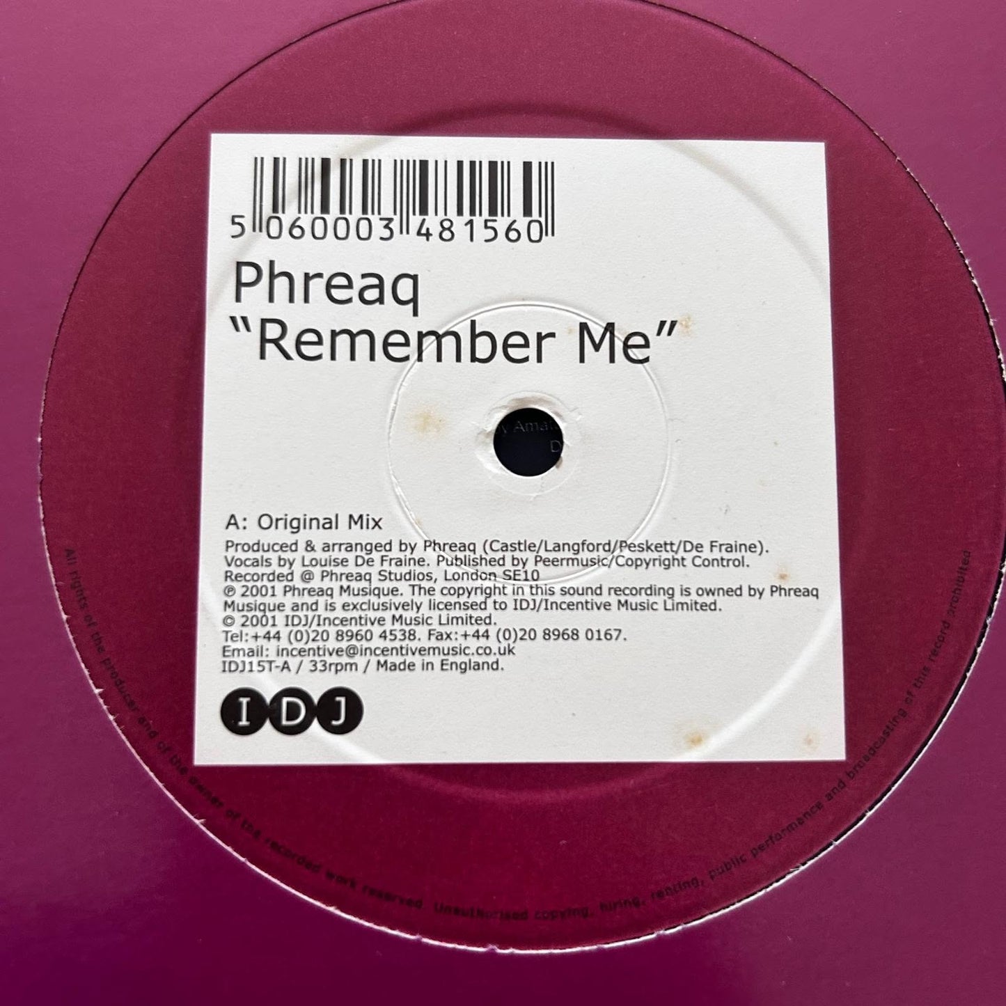 Phreaq ‎– Remember Me