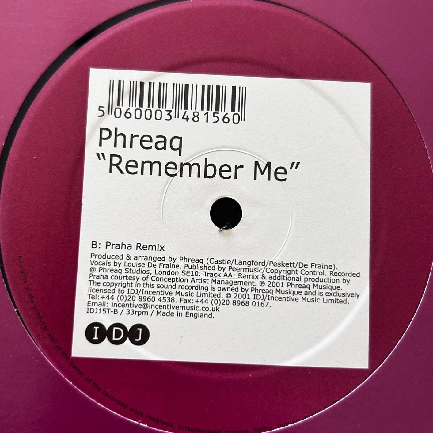 Phreaq ‎– Remember Me