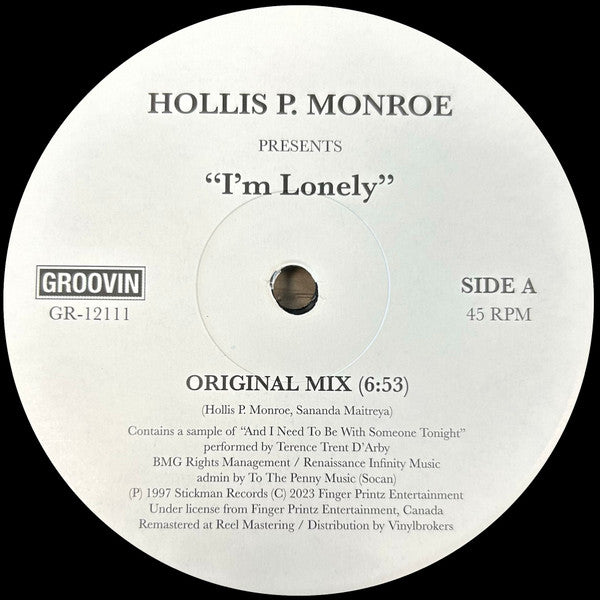 HOLLIS P. MONROE - I'M LONELY
