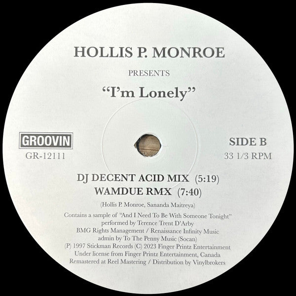 HOLLIS P. MONROE - I'M LONELY