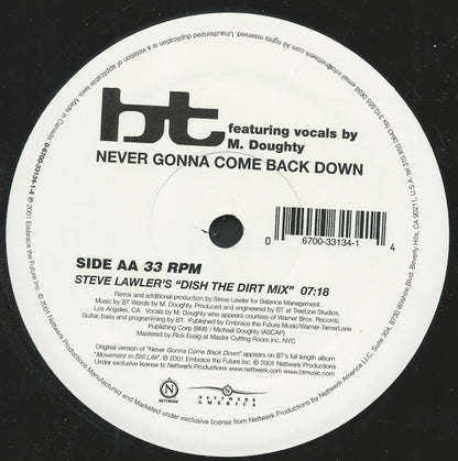BT – Shame + Never Gonna Come Back Down
