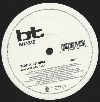 BT – Shame + Never Gonna Come Back Down